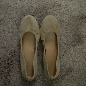 J. Crew Nude Suede Flats